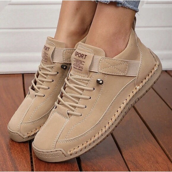 Shoes - Women Boots Mid Top Style Retro Anti Slip Workwear Shoes Loafers Size 39 (8.5-9)